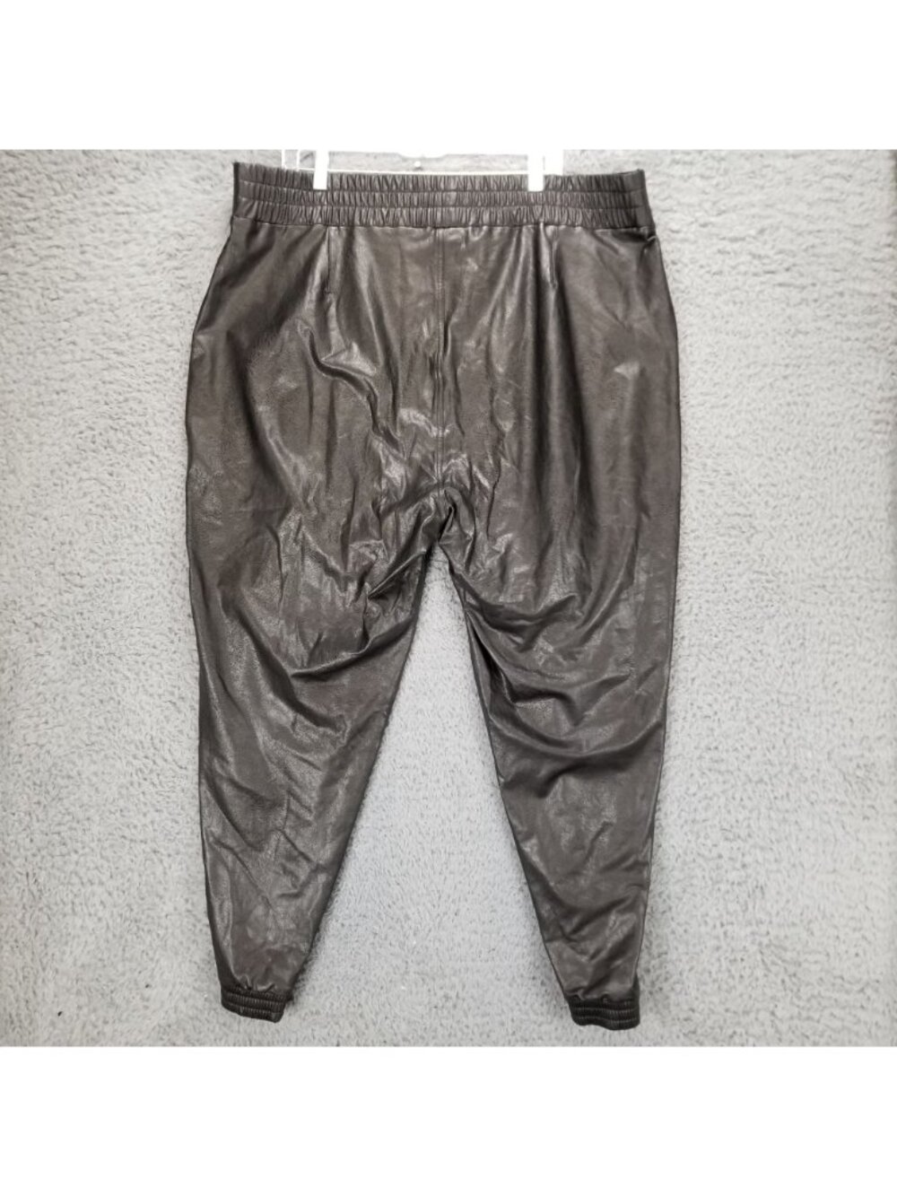 Spanx Pants Womens 3X Black Faux Leather Look High Rise Shaping Pocket Jogger - Picture 7 of 14